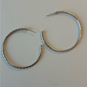 Kendra Scott Silver Crystal Val Hoops 2.5 inches